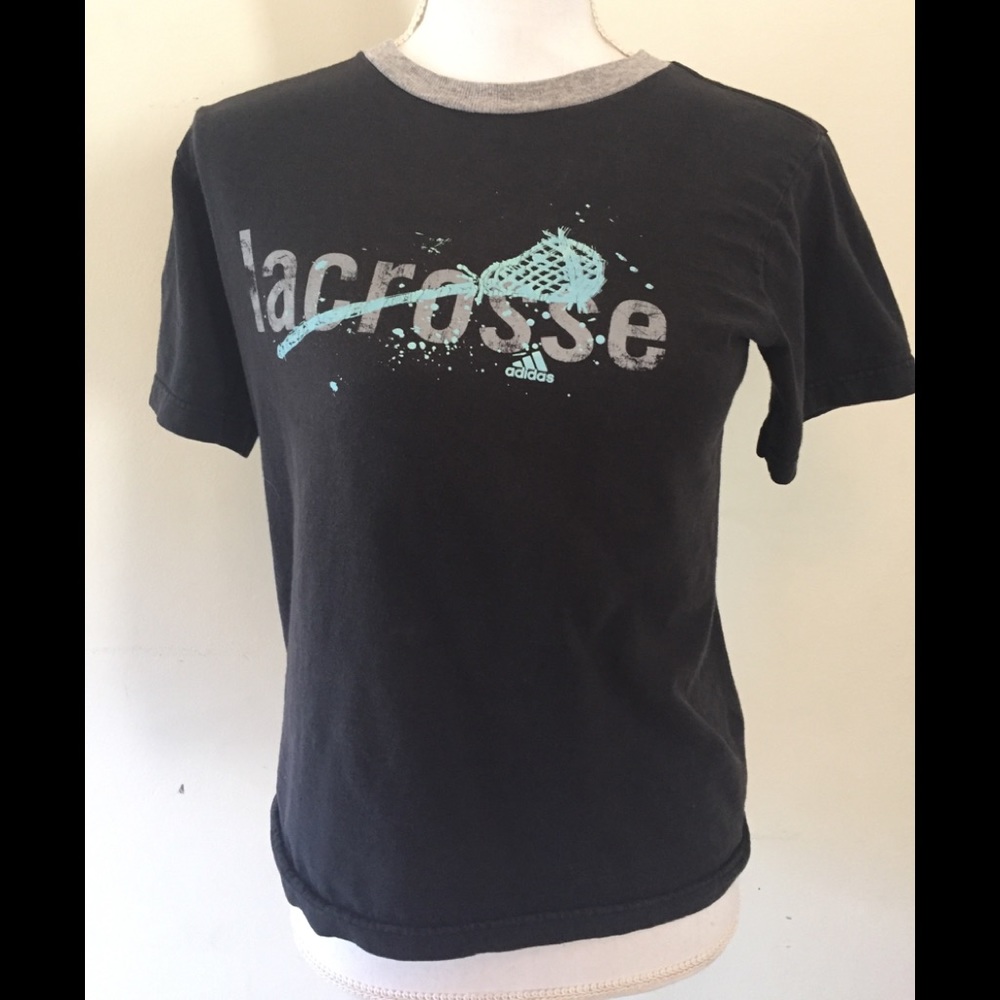 Adidas Lacrosse navy blue shirt sleeve shirt